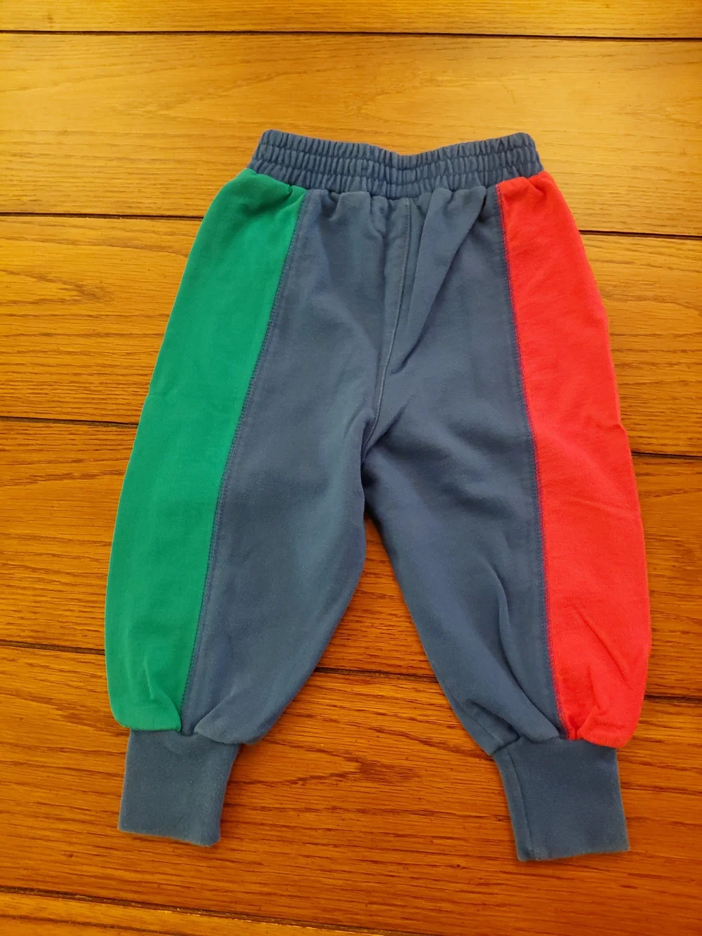 Kids Colorblock Jogger Pants in Blue, Red & Green - Brand Unspecified